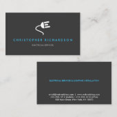 ELEKTRICIEN LOGO MODERN VISITEKAARTJE IN GRIJS (Voorkant / Achterkant)