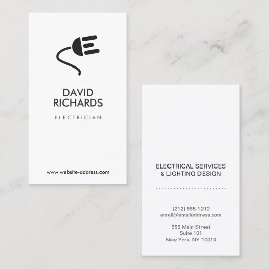 ELEKTRICIEN LOGO MODERN VISITEKAARTJE IV (Voorkant / Achterkant)