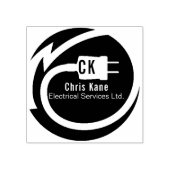 Elektricien logo ontwerp rubberstempel (Afrduk)