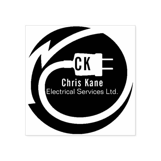 Elektricien logo ontwerp rubberstempel (Afrduk)