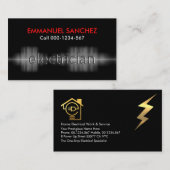 elektricien met elektrische stroom visitekaartje (Voorkant / Achterkant)