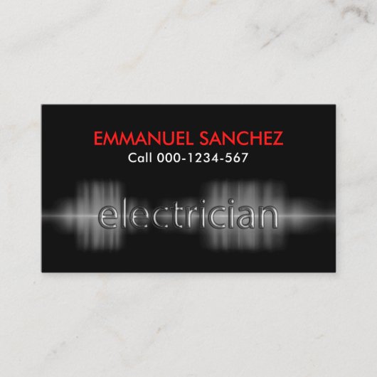 elektricien met elektrische stroom visitekaartje (Voorkant)