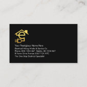 elektricien met puls van de rode golf visitekaartje (Achterkant)