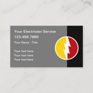 Elektricien Modern Energie Embleem Bewerkbaar Visitekaartje