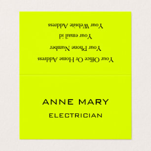 Elektricien Neon Geel Elektriciteit Modern Trendy Visitekaartje
