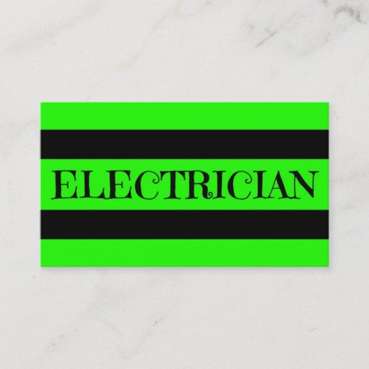 Elektricien Neon Green Visitekaartje (Voorkant)