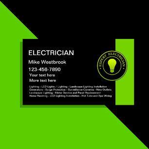 Elektricien Nieuwe Unieke Visitekaartjes