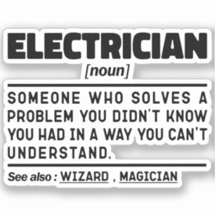 Elektricien Noun Cool Dad Sarcastische Vaderdag Sticker