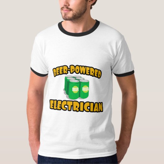 elektricien op bier t-shirt (Voorkant)