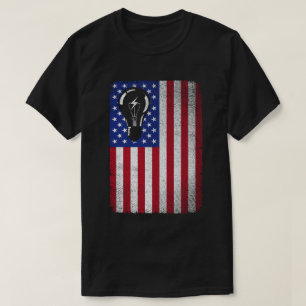 Elektricien Patriottische Amerikaanse vlag Electri T-shirt