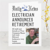 Elektricien pensioen Kaart te personaliseren (Gele Bloem)