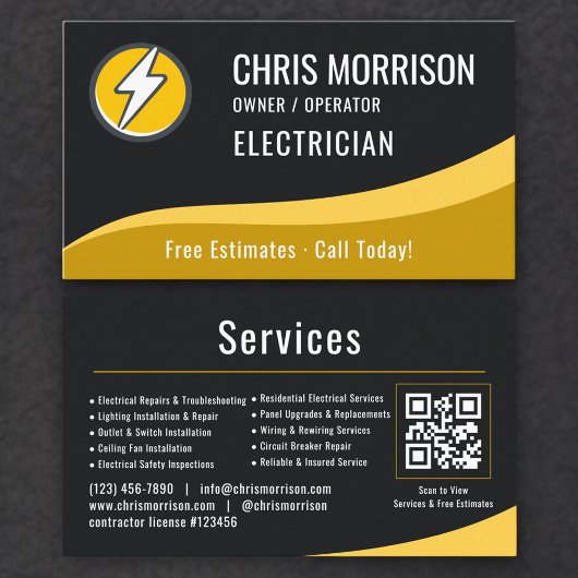 Elektricien QR-code Visitekaartje
