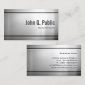 elektricien - roestvrij staal visitekaartje (Voorkant / Achterkant)