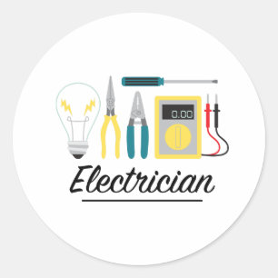 elektricien ronde sticker