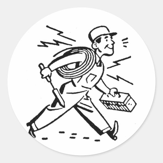 elektricien ronde sticker (Voorkant)