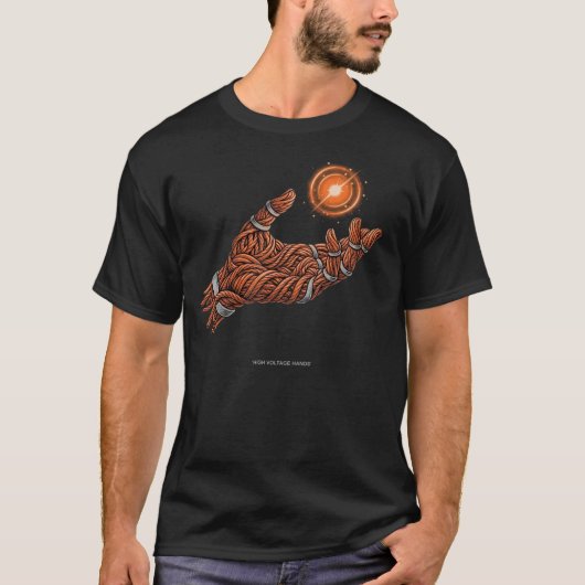 Elektricien shirt met hoogspanningshandsen (Voorkant)