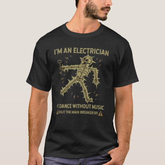 Elektricien Skelet Dans T-shirt (Voorkant)