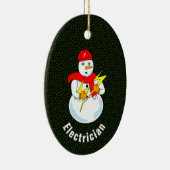 elektricien sneeuwman keramisch ornament (Rechts)