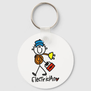 Elektricien Stickfiguur Sleutelhanger