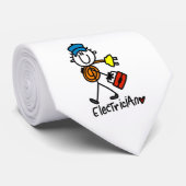 Elektricien Stickfiguur Stropdas (Opgerold)