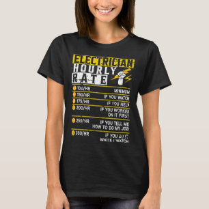 Elektricien Uurtarief Voltage Lineman Circuit CA T-shirt