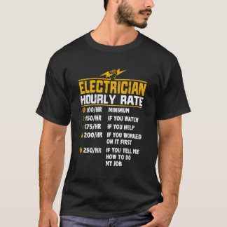 Elektricien uurtarief voor elektricien t-shirt