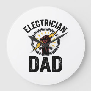 Elektricien Vader Vintage Gravure Vector T-shirt O Grote Klok