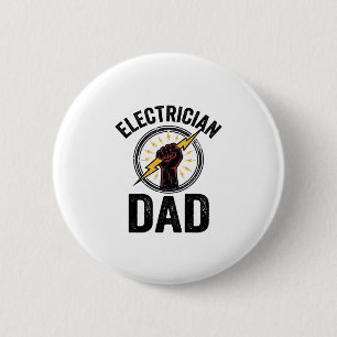 Elektricien Vader Vintage Gravure Vector T-shirt O Ronde Button 5,7 Cm