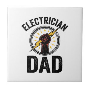 Elektricien Vader Vintage Gravure Vector T-shirt O Tegeltje