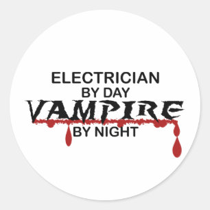 Elektricien Vampier door Nacht Ronde Sticker
