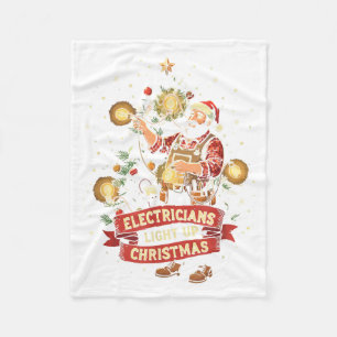 Elektricien verlicht kerst grappige vader vader M Fleece Deken