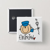 Elektricien Vierkante Button 5,1 Cm (Voorkant /achterkant)
