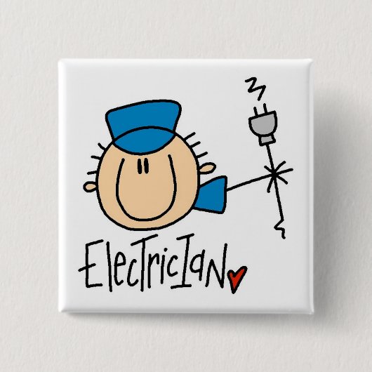 Elektricien Vierkante Button 5,1 Cm (Voorkant)
