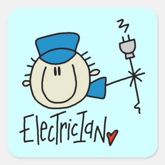 Elektricien Vierkante Sticker (Voorkant)