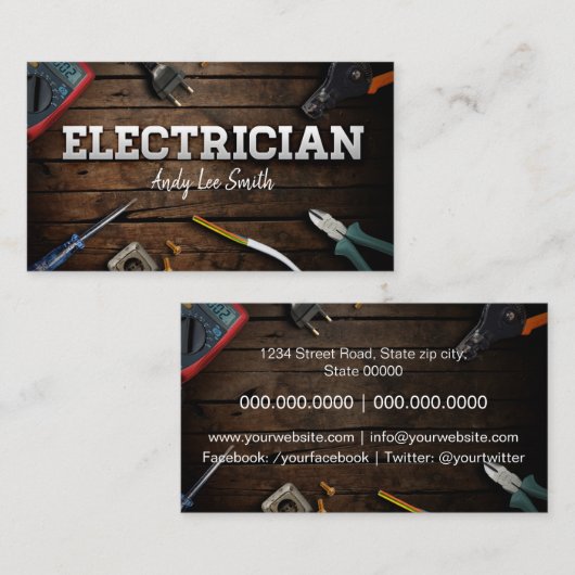 elektricien visitekaartje (Voorkant / Achterkant)