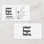 Elektricien Visitekaartje Professioneel Logo Desig (Voorkant / Achterkant)