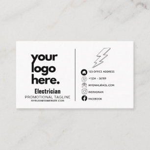 Elektricien Visitekaartje Professioneel Logo Desig