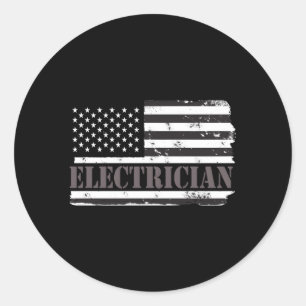 elektricien voor ronde sticker