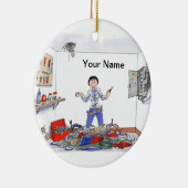 elektricien - Vrouw Keramisch Ornament (Rechts)