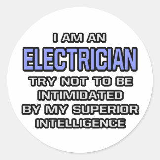 Elektriciengrap ... Superieure intelligentie Ronde Sticker