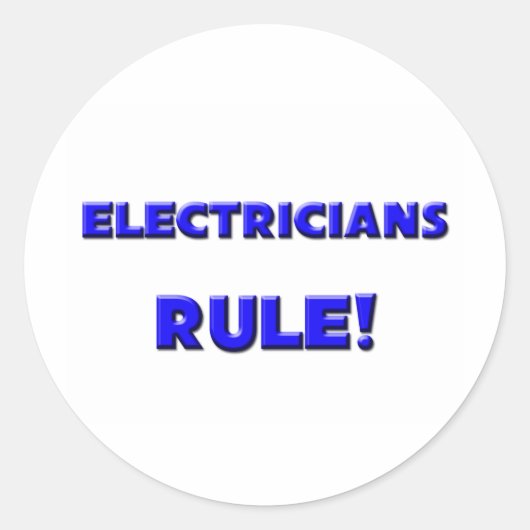 Elektriciens heersen! ronde sticker (Voorkant)