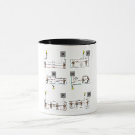 Elektriciens Koffie Mok met 3-weg schakelschema's
