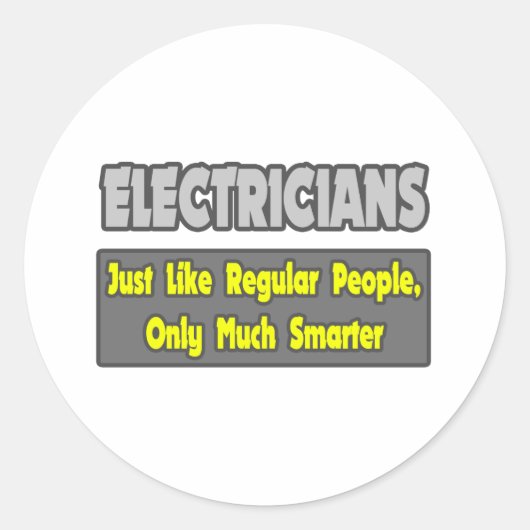 Elektriciens...Slimmer Ronde Sticker (Voorkant)
