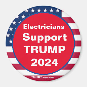 Elektriciens Steun TRUMP 2024 Rode Koelkast Magneet