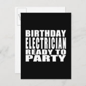 Elektriciens: Verjaardag Elektricien Klaar om te F Uitnodiging Briefkaart (Voorkant / Achterkant)