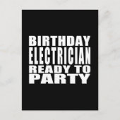 Elektriciens: Verjaardag Elektricien Klaar om te F Uitnodiging Briefkaart (Voorkant)
