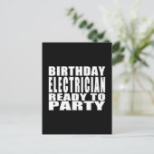 Elektriciens: Verjaardag Elektricien Klaar om te F Uitnodiging Briefkaart (Staand voorkant)