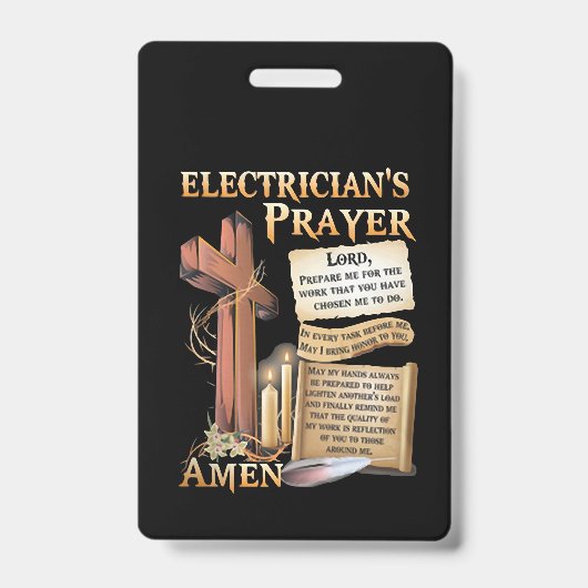 Elektriciensgebed Amen Badge (Voorzijde)