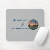 Elektriciteit: een verlicht huis in een uitgestrek muismat (Met muis)