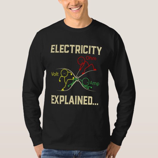 Elektriciteit: Fysica Nerd Funny T-shirt (Voorkant)